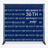 Lofaris Blue Step And Repeat Custom 30th Birthday Backdrop